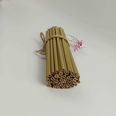 Изготовленные на заказ естественные Biodegradable бамбуковые соломы солом 20cm многоразовые прямые с щеткой