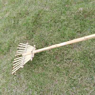 12 грабл зубца 140cm бамбуковая Handmade для грабл лужайки сада лист бассейна