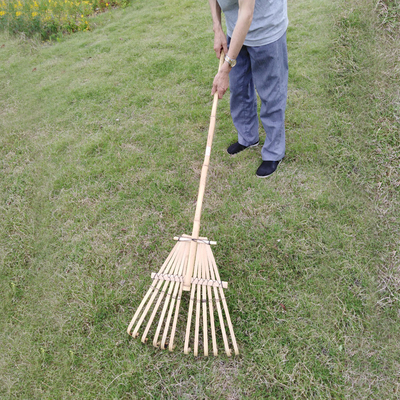 Борона 9 граблей сада Eco бамбуковой грабл зубца 120cm Handmade дружелюбная