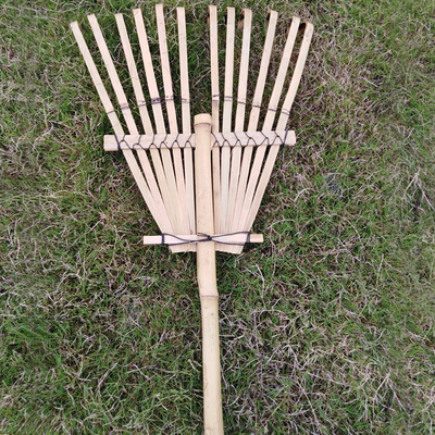 Борона 11 грабл сада бамбуковой грабл зубца 145cm Handmade Rustless