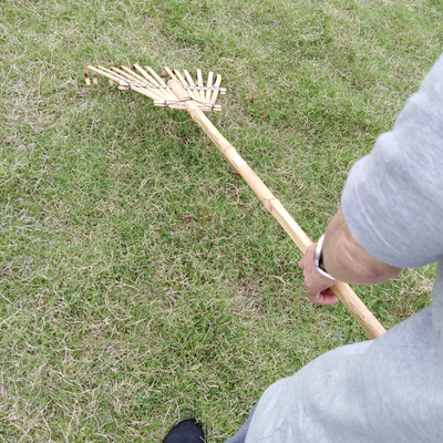 Борона 11 грабл сада бамбуковой грабл зубца 145cm Handmade Rustless
